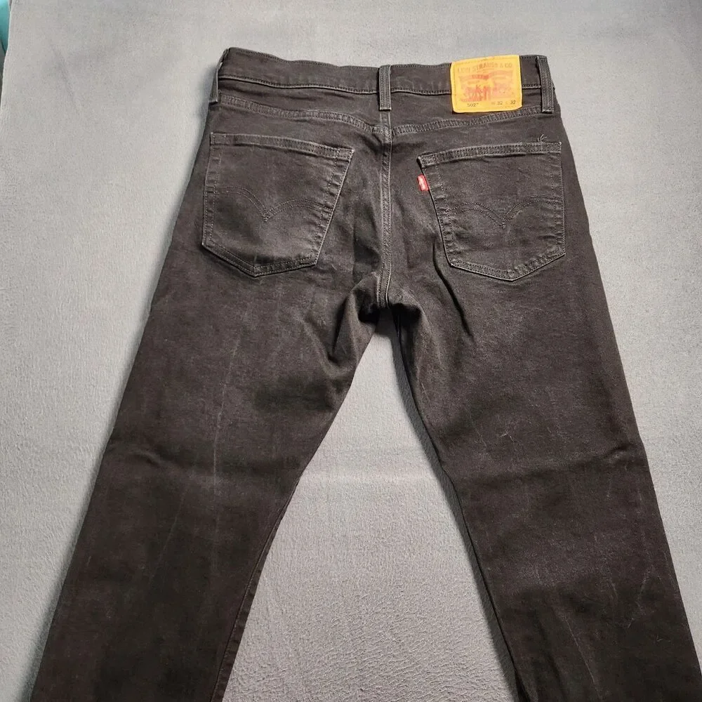 Levi's 502 Irregular Jeans Men 32X32 (31X29) Black Tapered Leg